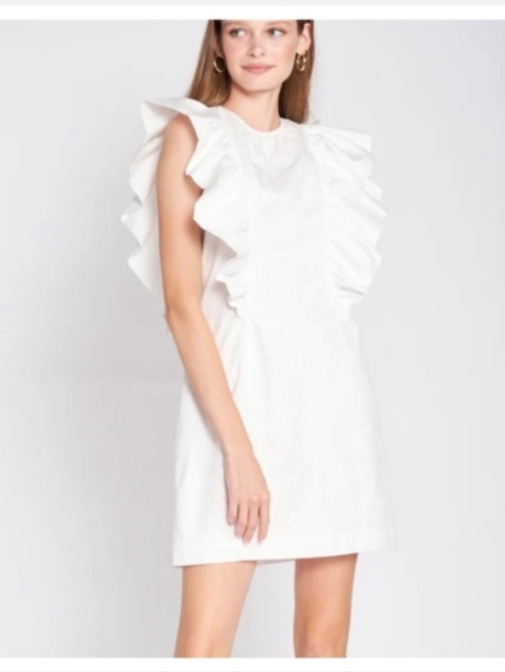 En Saison White Ruffle Dress